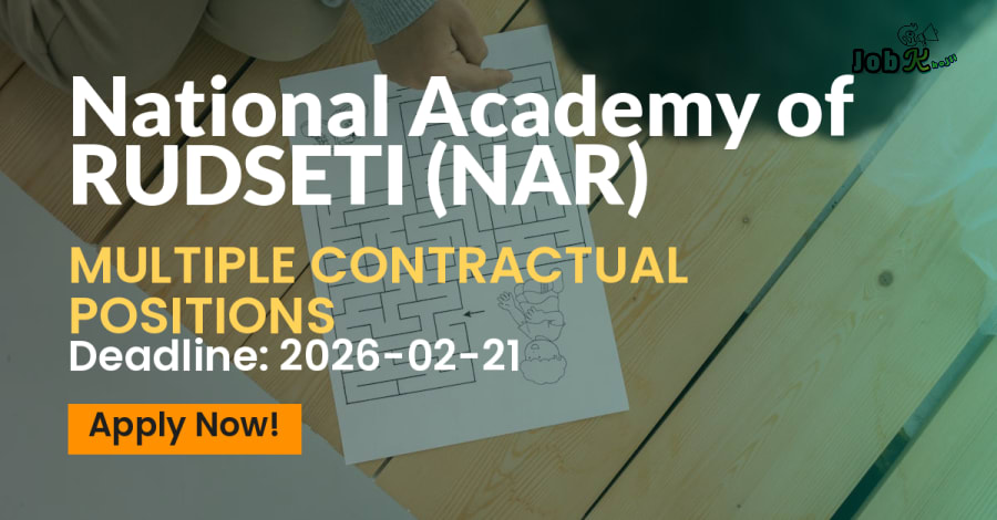 Contractual Recruitment Notification at National Academy of RUDSETI (NAR) - Various Positions