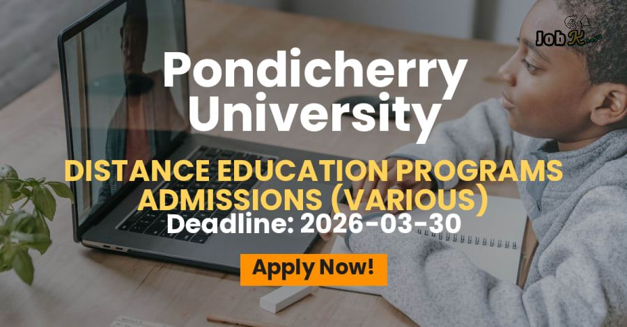 Admissions Open for DDE Programs 2026 at Pondicherry University
