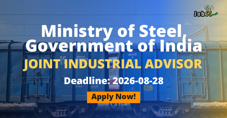 Joint Industrial Advisor Recruitment - Ministry of Steel - Govt of India