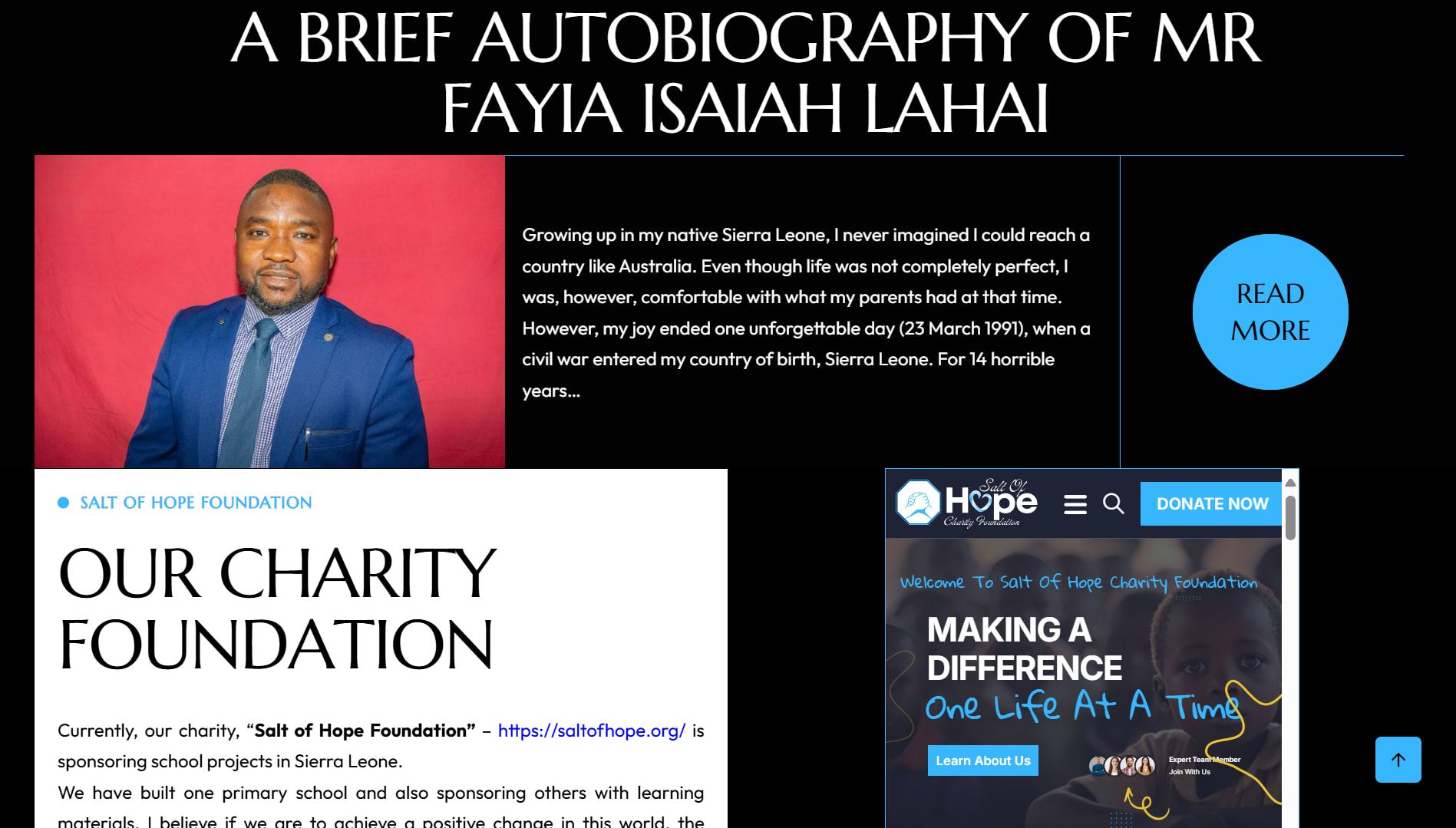 AUTOBIOGRAPHY SECTION