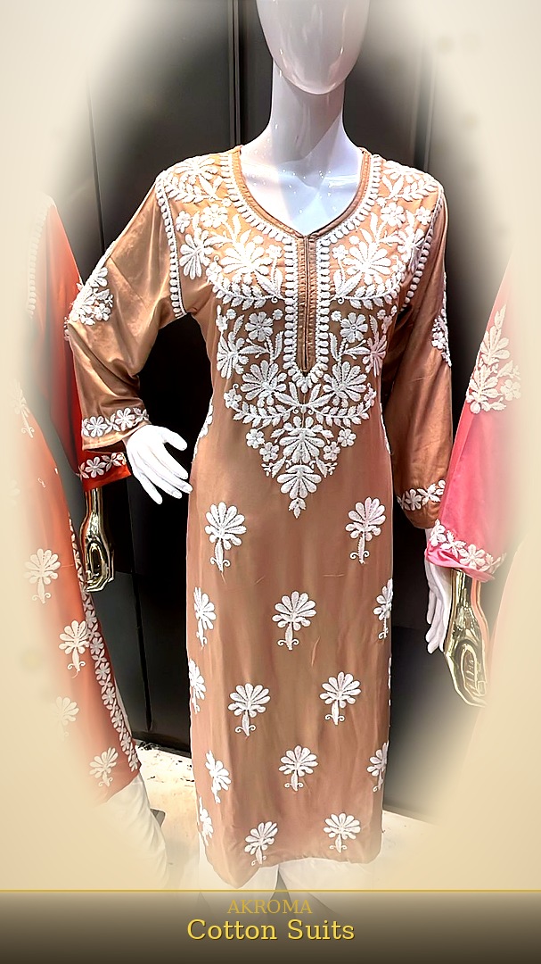 AKROMA Embroidered Day Dresses — cotton dress with all-over white floral embroidery, wholesale occasion wear