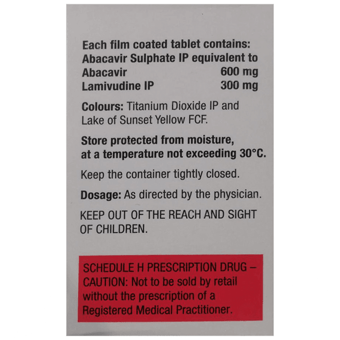 Albavir (Abacavir Sulphate Lamivudine) - Abacavir Sulphate 600 Lamivudine 300