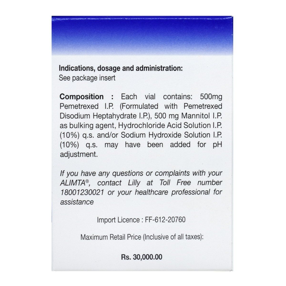 Alimta (Pemetrexed) - Pemetrexed 500mg