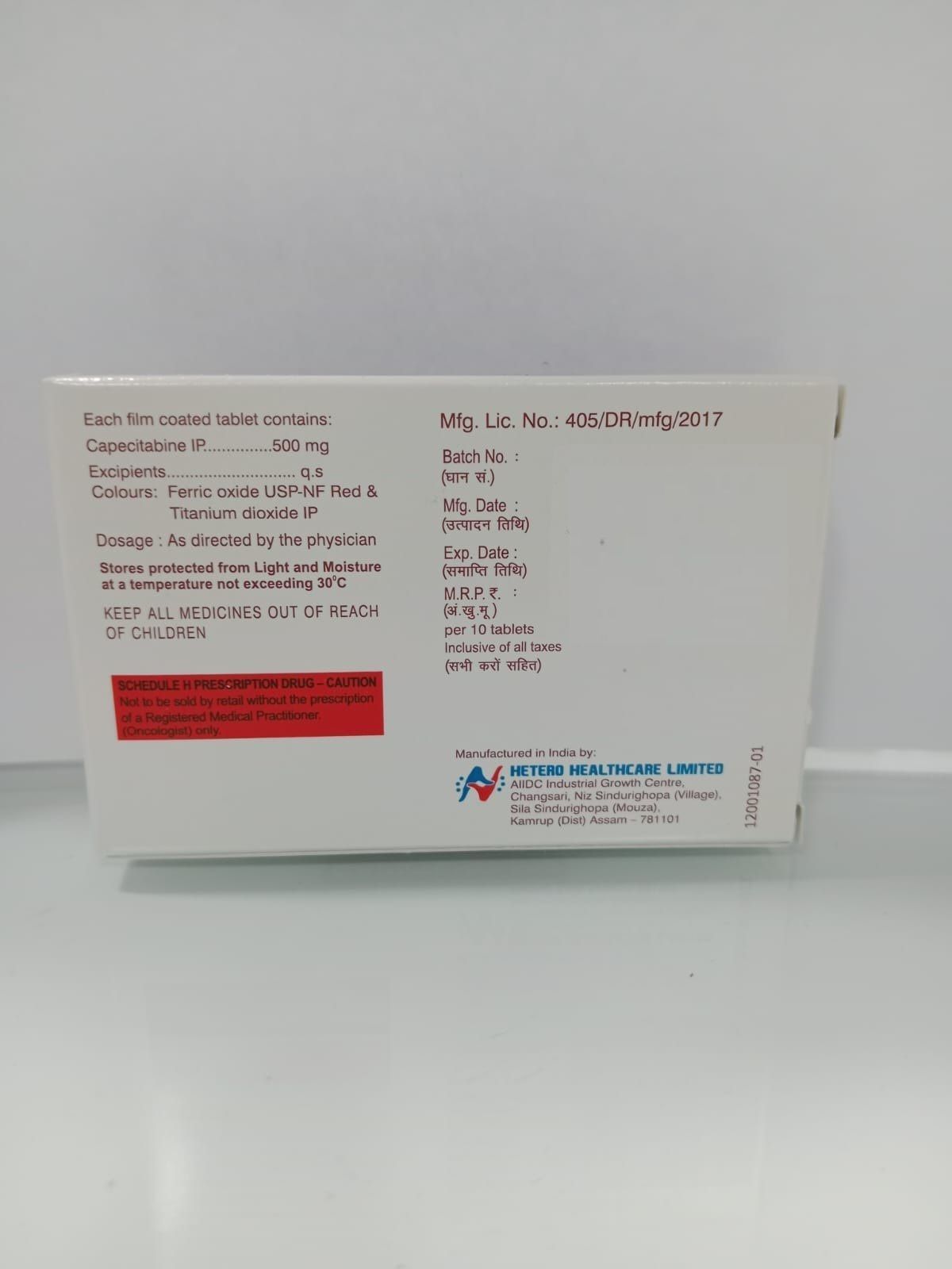 Capetero (Capecitabine) - Capecitabine 500mg