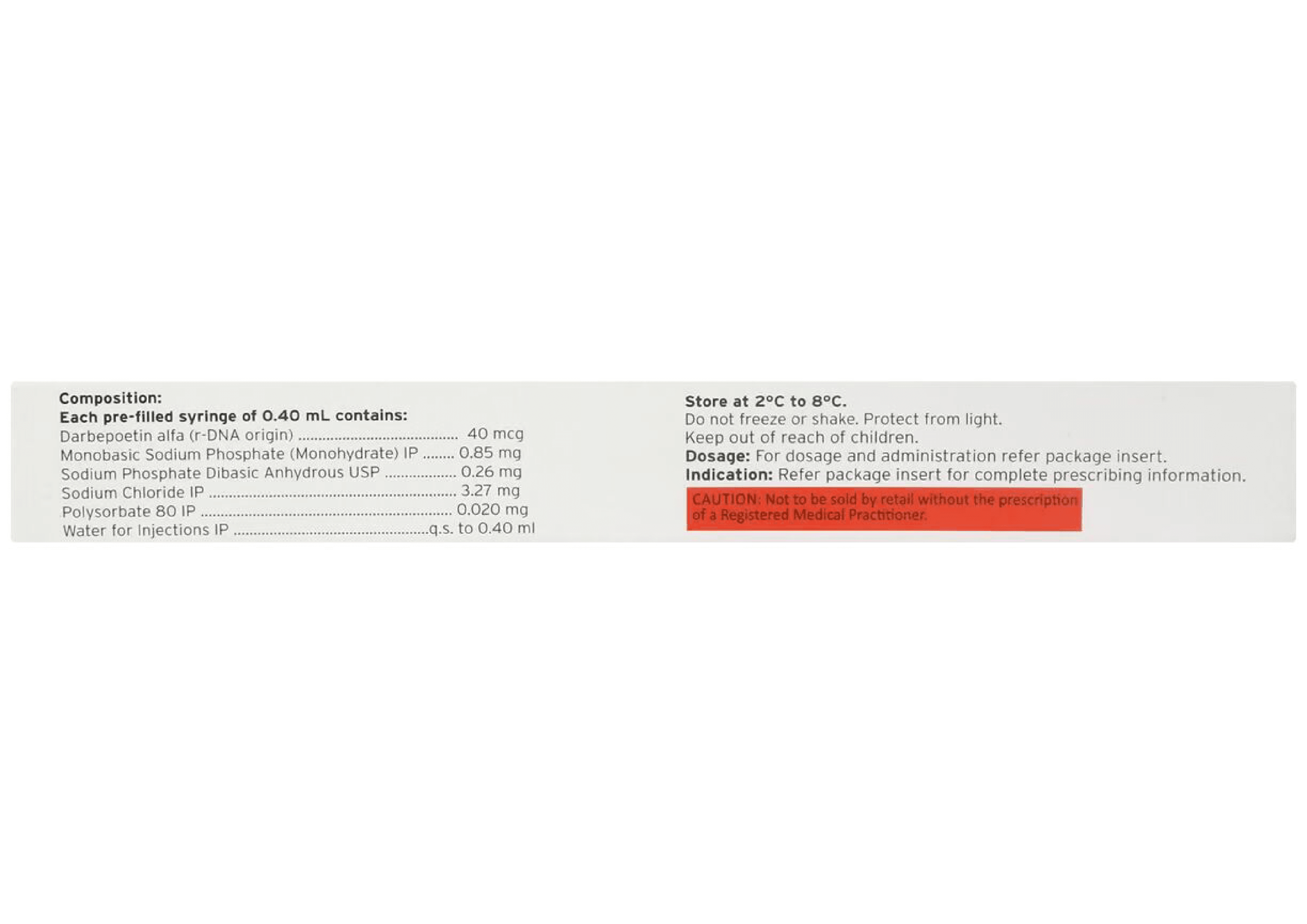 Kabidarba (Darbepoetin alfa) - Darbepoetin alfa 40 mcg