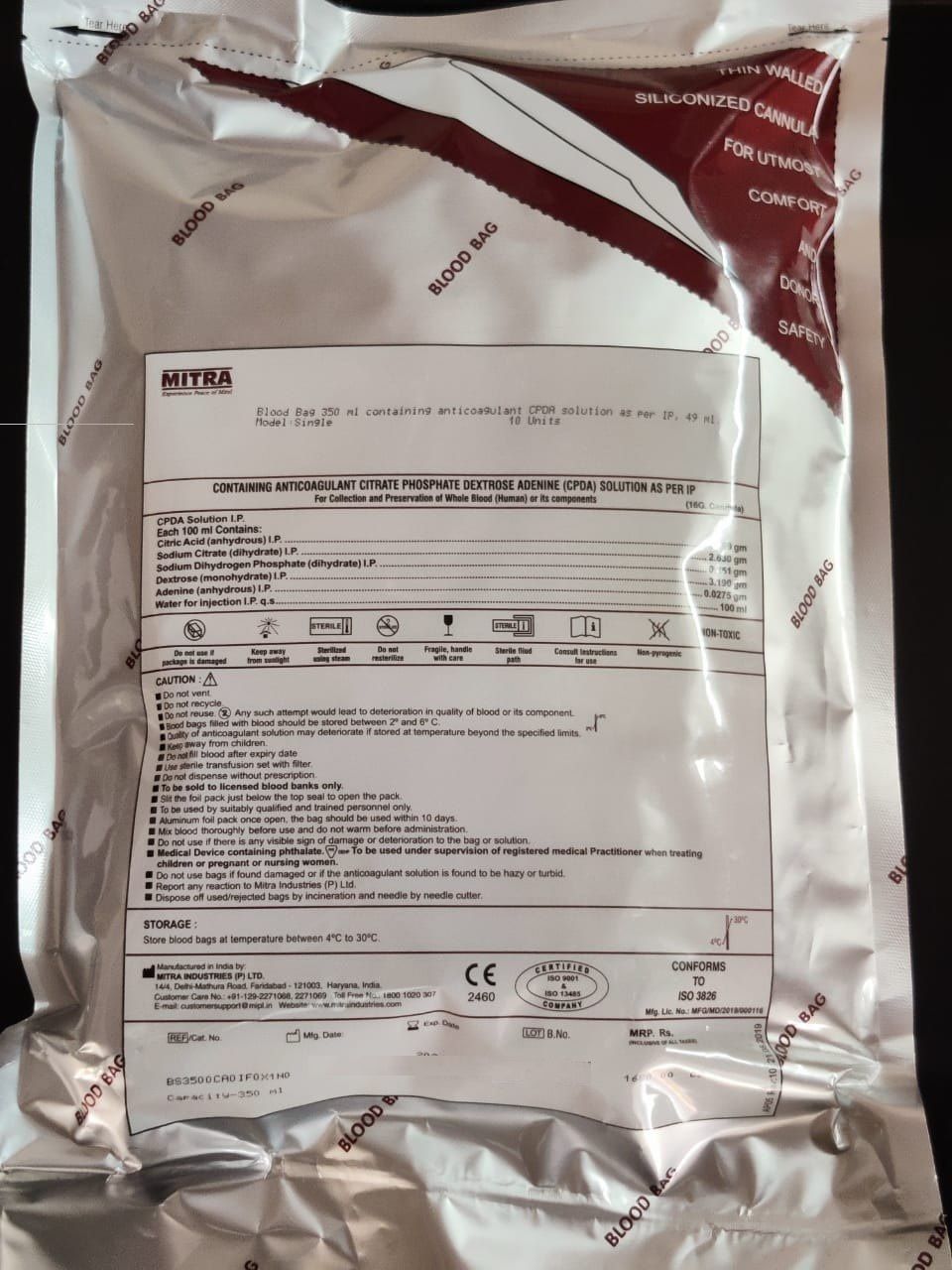 Mitra Blood Collection Bag
