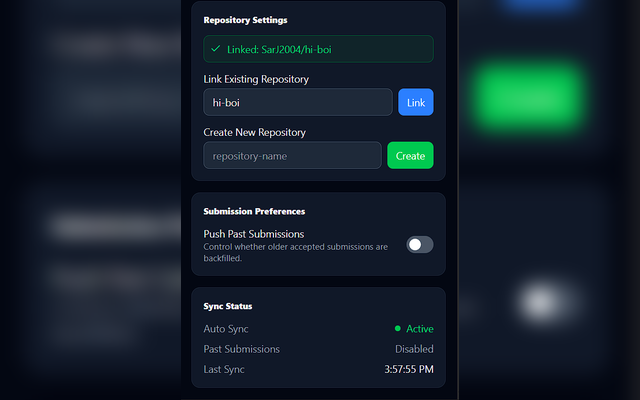 Settings Page - Post Login