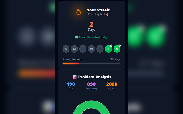 Streak and Solved Menu