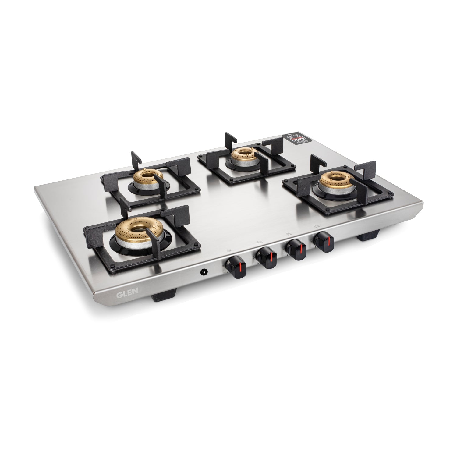 variant_68_a280df94e255 | Glen India 4 Burner Ultra Tuff Stainless Steel Gas Stove with Forged Brass Burner - Manual/Auto Ignition (CT1054UTSS)