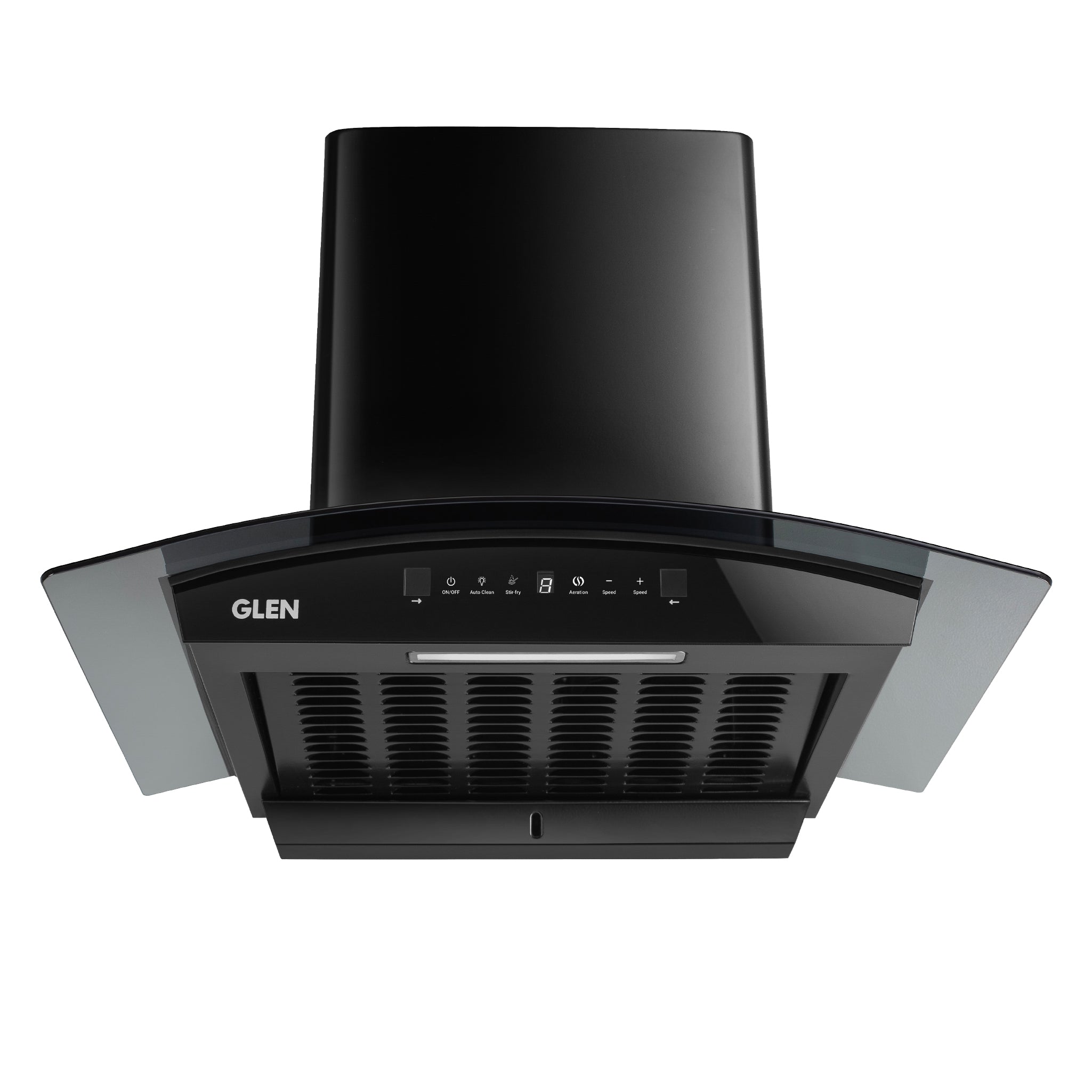 Glen India Auto Clean Curved Glass Chimney with BLDC Motor 60/90cm 1400 m³/h -Black (6071R BLDC BL AC)