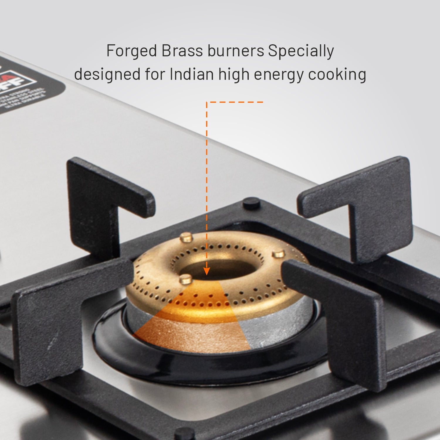 Glen India 3 Burner Ultra Tuff Stainless Steel Gas Stove with Forged Brass Burner - Manual/Auto Ignition (CT1053UTSS73)