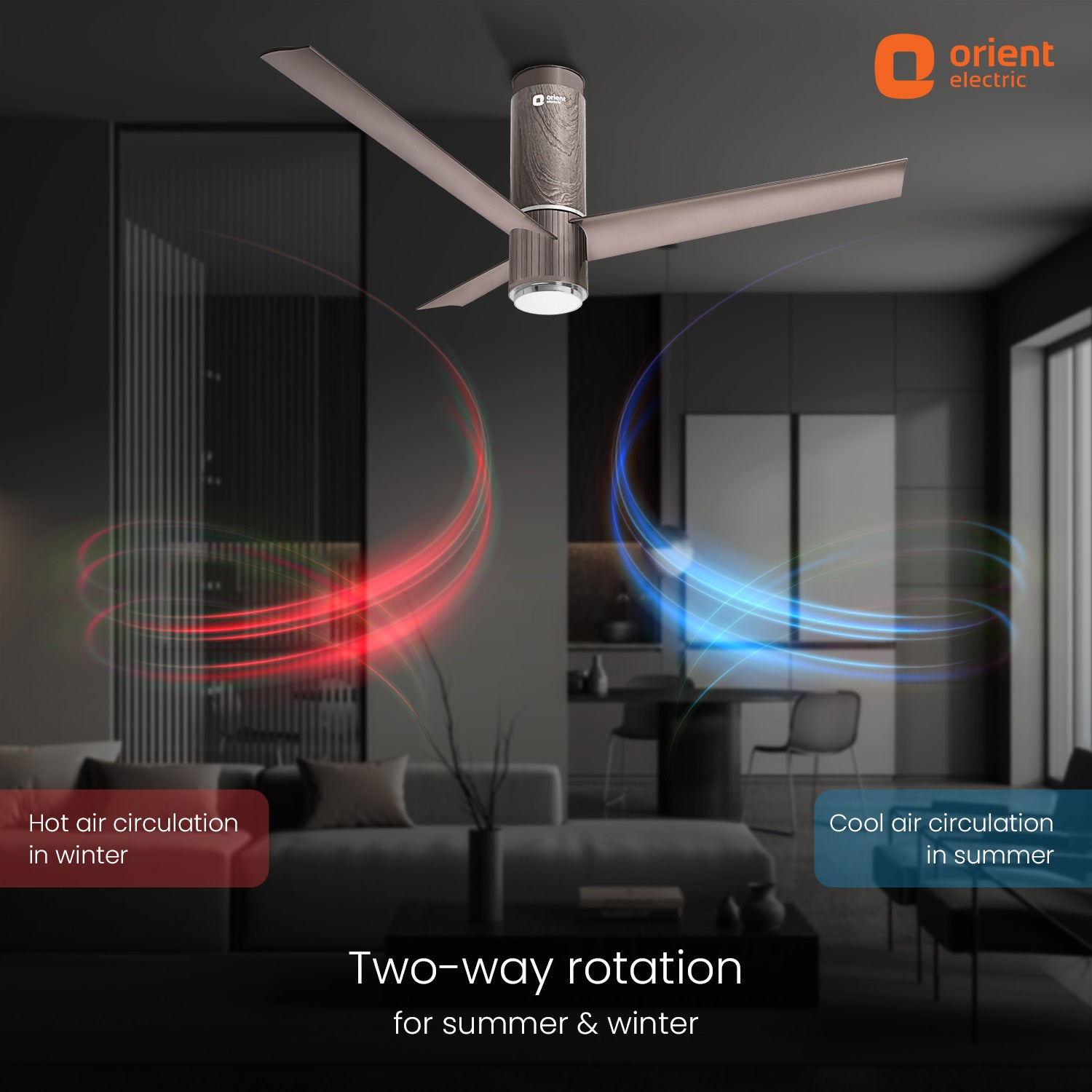 orientelectric Aeroslim IoT Remote Fan with Light | 5-Year Warranty