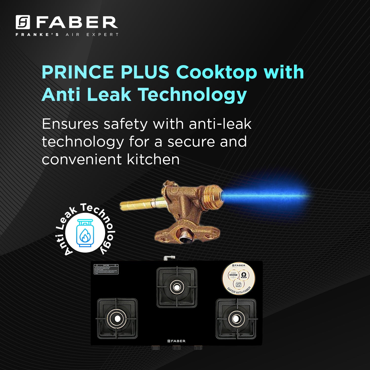 Faber India HOB COOKTOP PRINCE PLUS 3BB BK