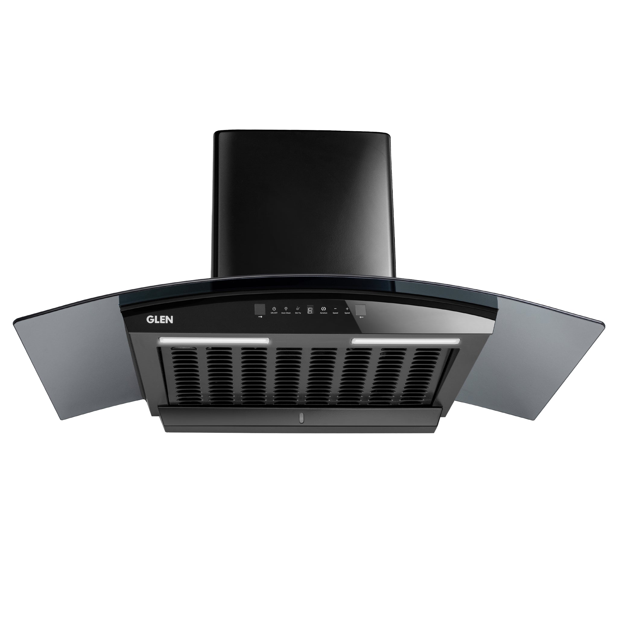 variant_67_b313224f07ee | Glen India Auto Clean Curved Glass Chimney with BLDC Motor 60/90cm 1400 m³/h -Black (6071R BLDC BL AC)