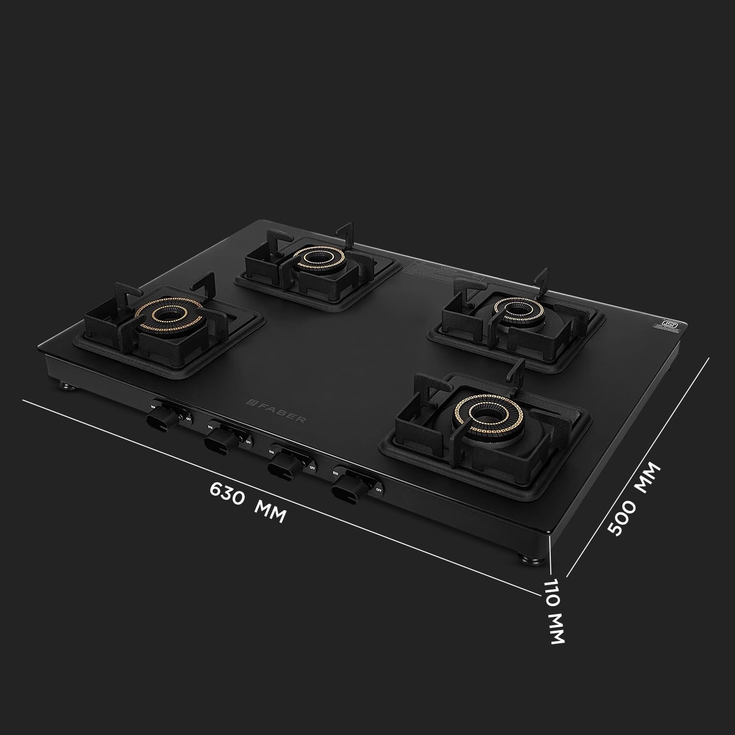 Faber India COOKTOP BLOSSOM 4BB BK CI