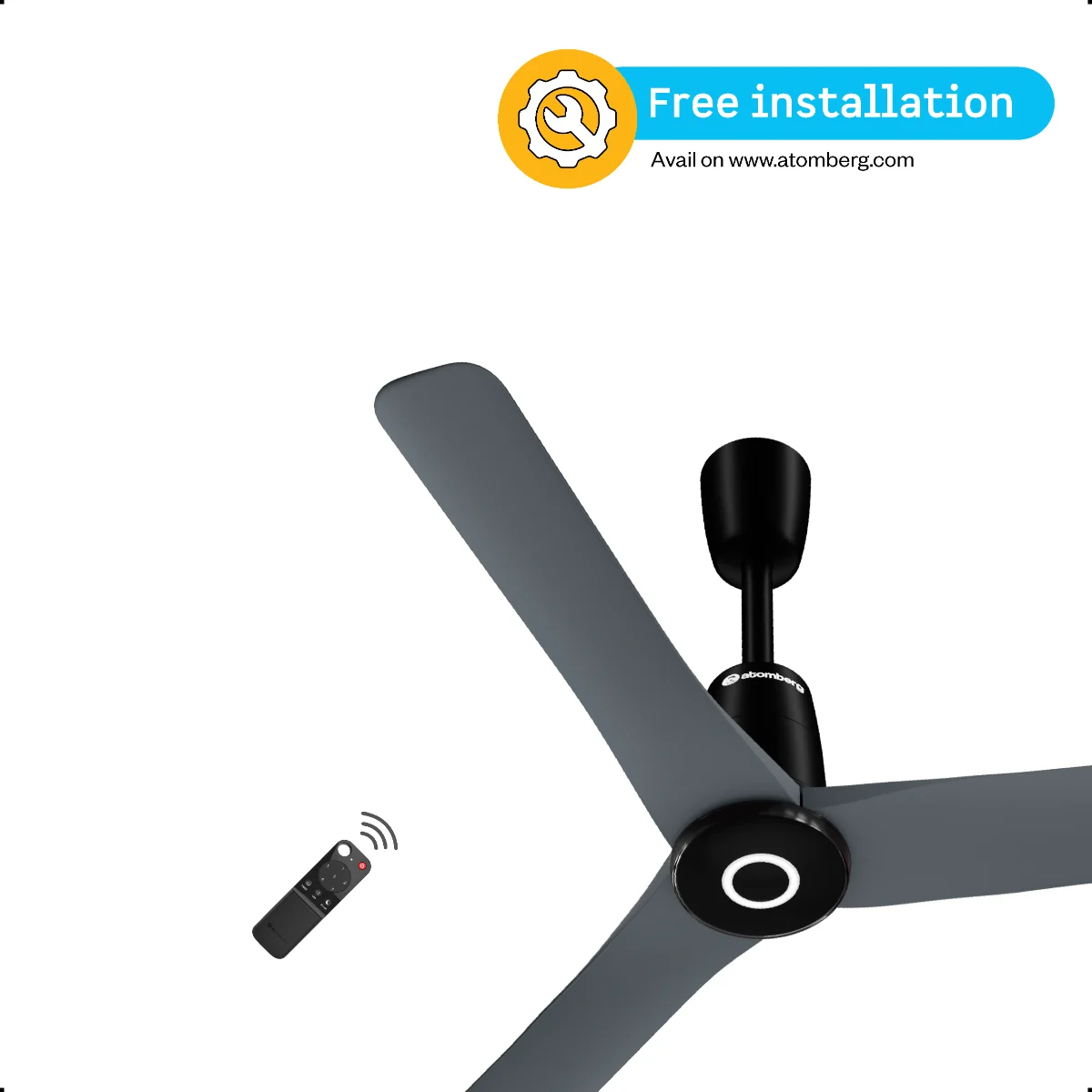 Atomberg Atomberg Aris Contour Ceiling Fan Marble White 1200mm