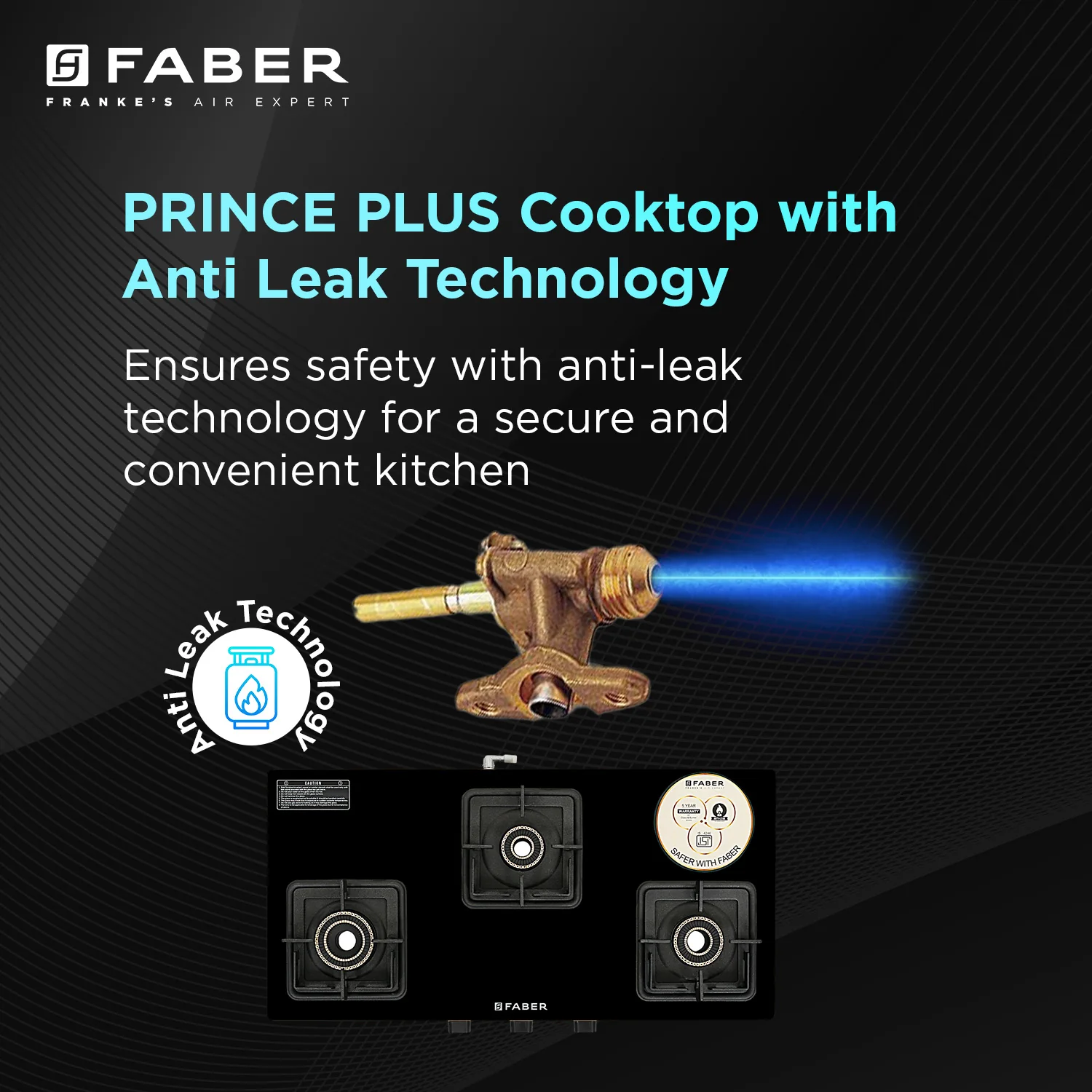 Faber Faber HOB COOKTOP PRINCE PLUS 3BB BK