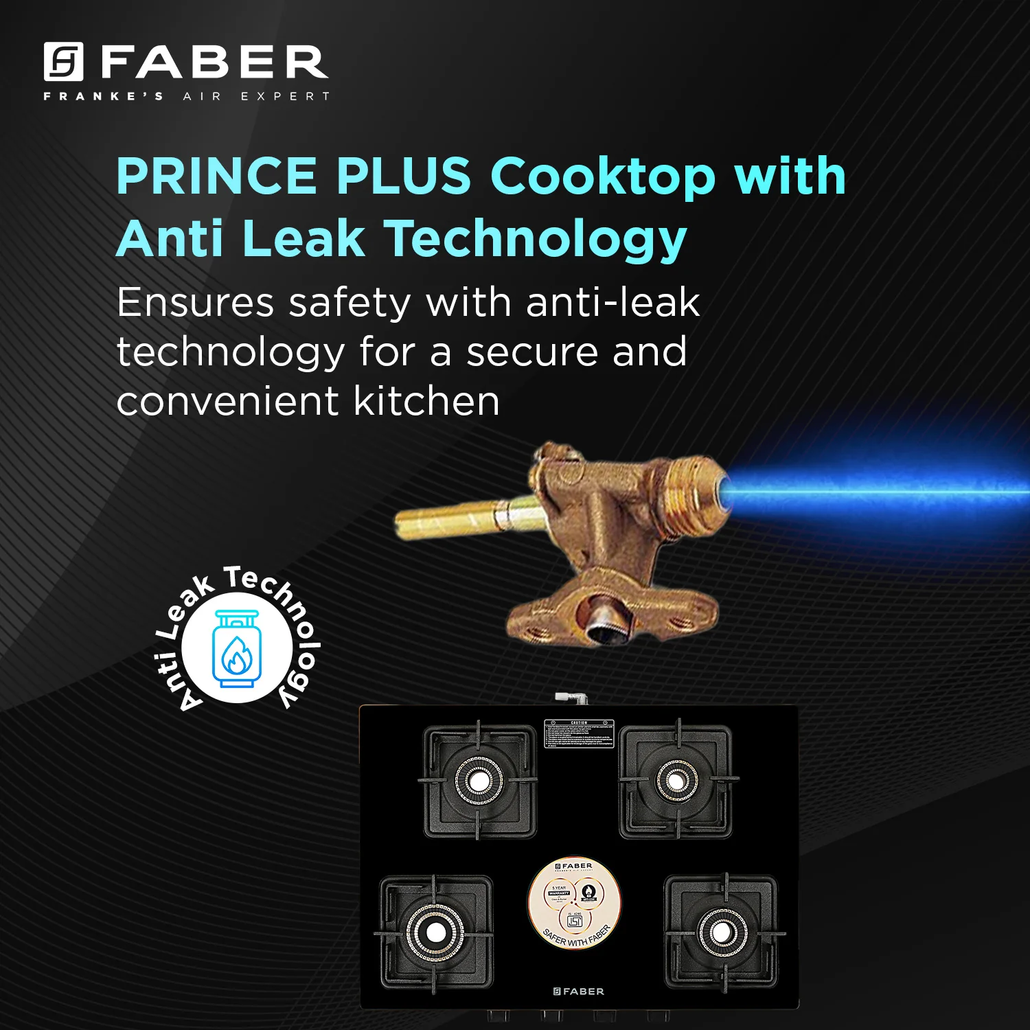 Faber HOB COOKTOP PRINCE PLUS 4BB BK