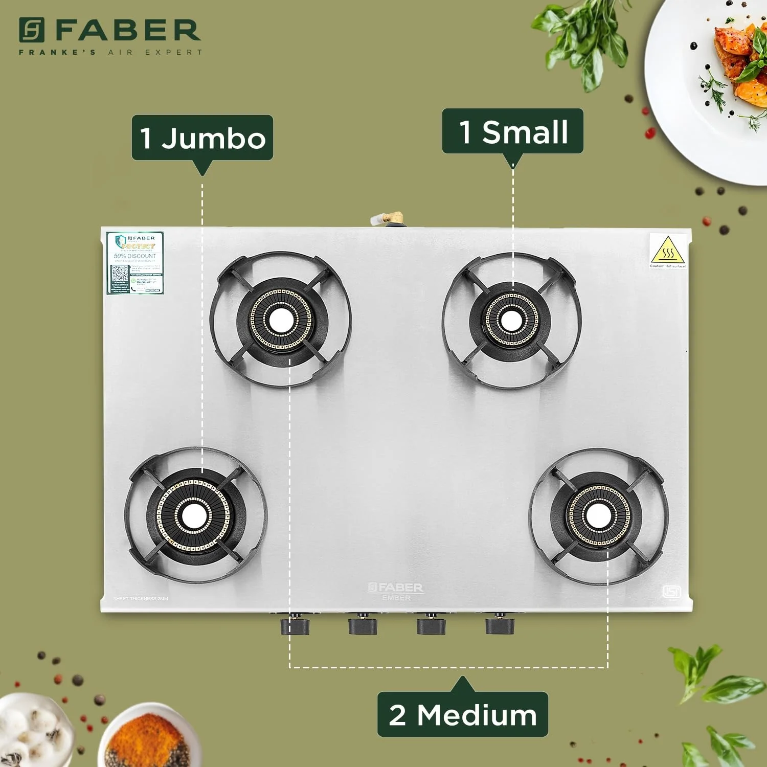 Faber Faber Cooktop Ember 4BB SS CI