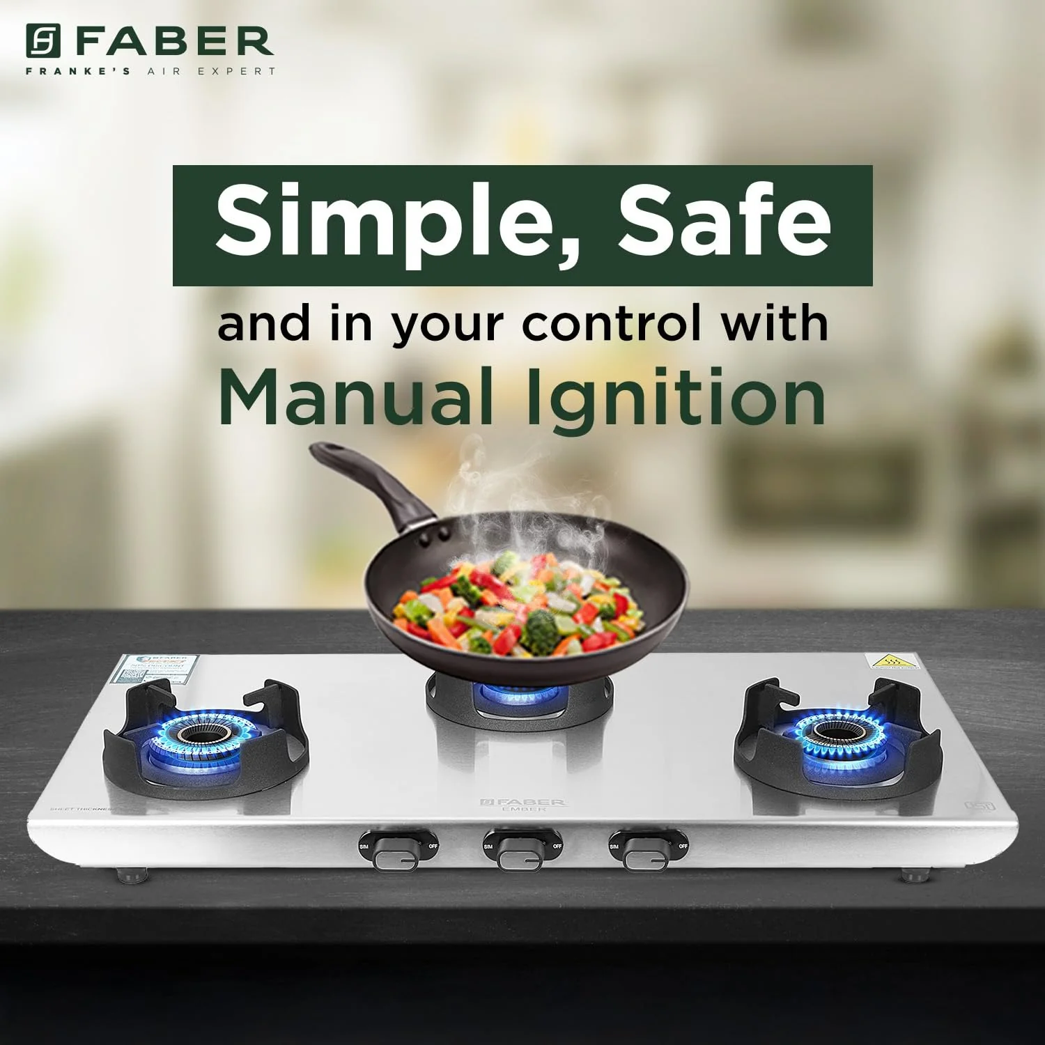 Faber Faber Cooktop Ember 3 Burner Stainless Steel