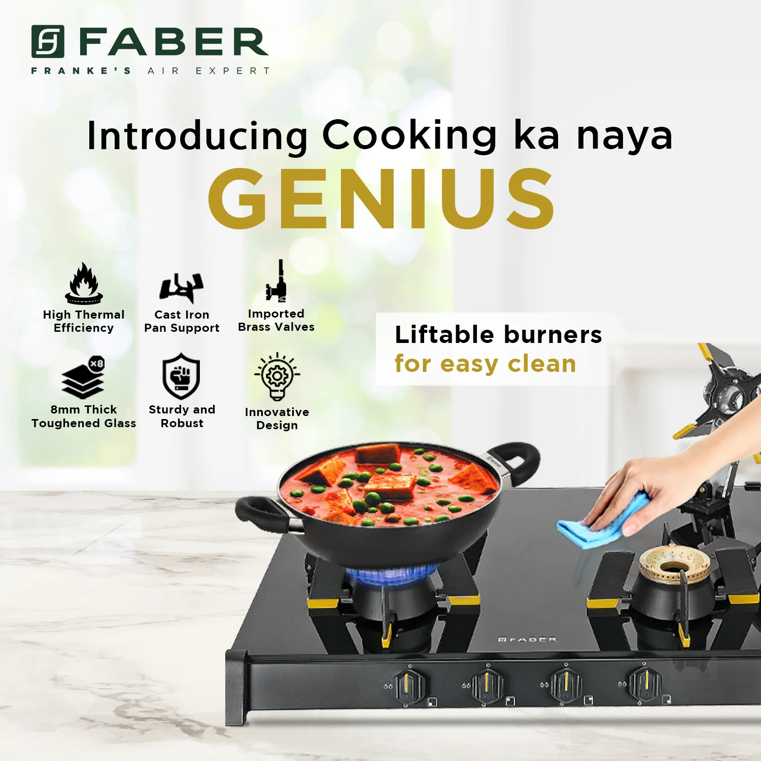 Faber HOB COOKTOP GENIUS 704 BK