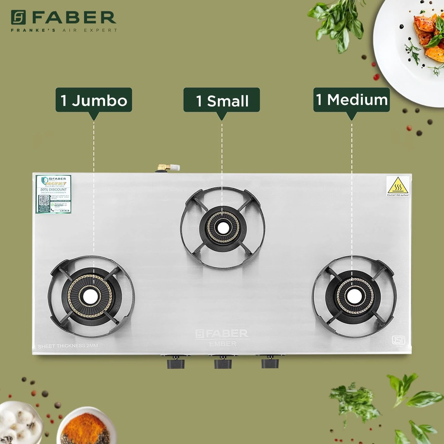 Faber Faber Cooktop Ember 3BB SS CI