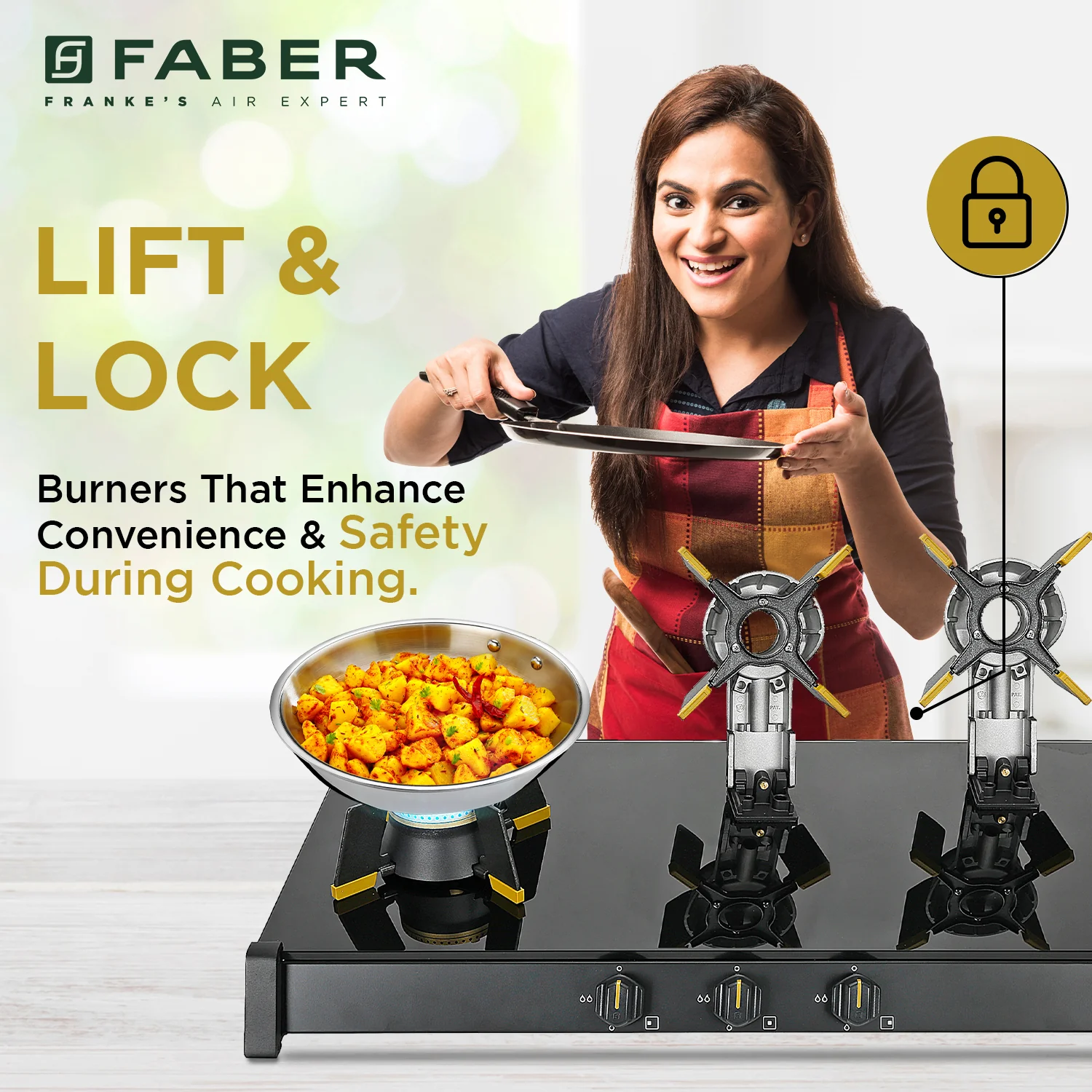 Faber Faber Genius 753 BK 3 Burner Cooktop