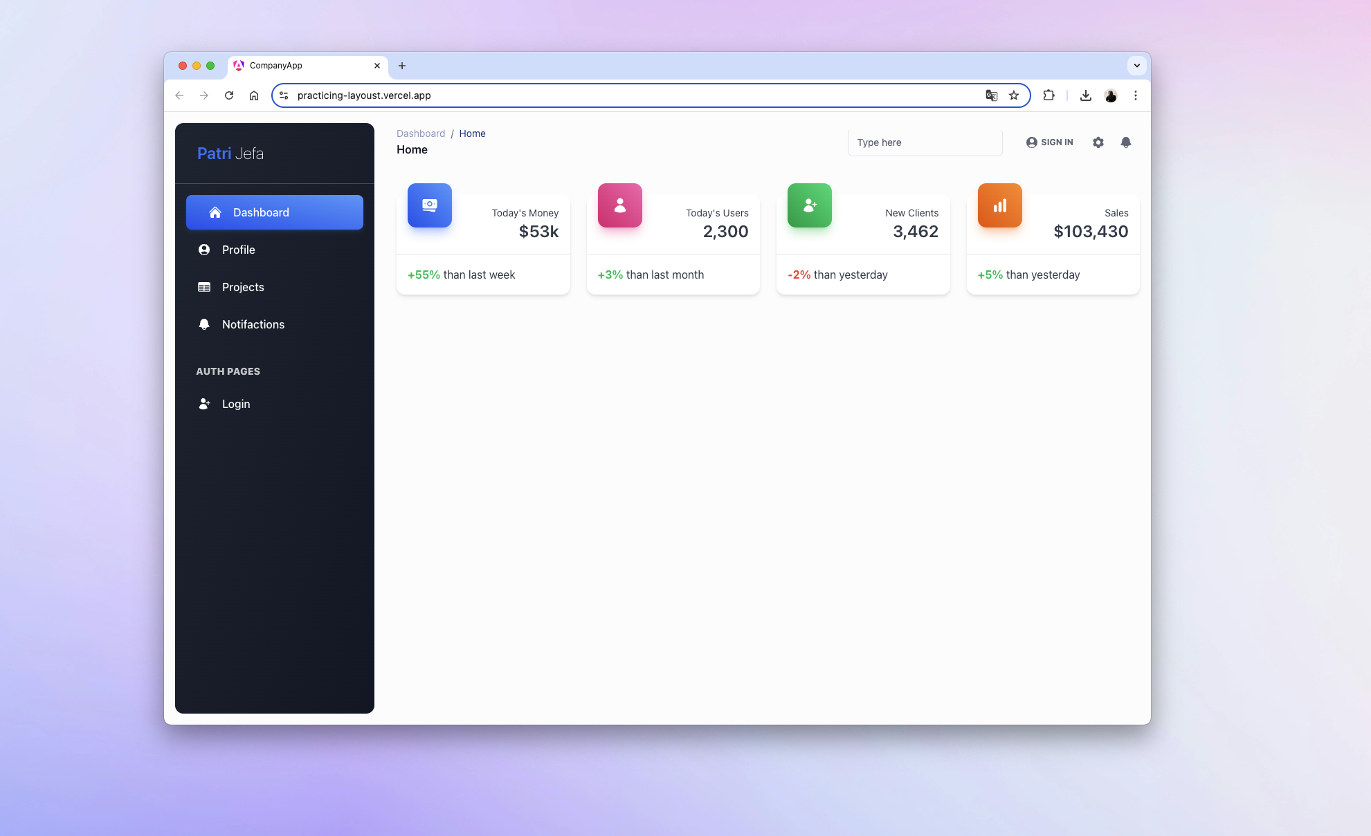 Librería de layouts en Angular