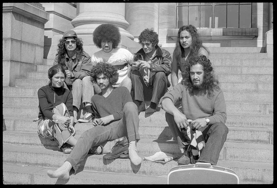 Photo of Members of Ngā Tamatoa at Parliament