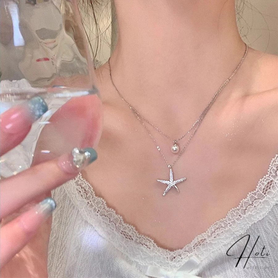 Dây Chuyền Nữ, Vòng Cổ Ngọc Trai Vỏ Sò Nhẹ Nhàng Phong Cách Tiểu Thư Phụ Kiện Thời Trang Đi Biển ảnh 2