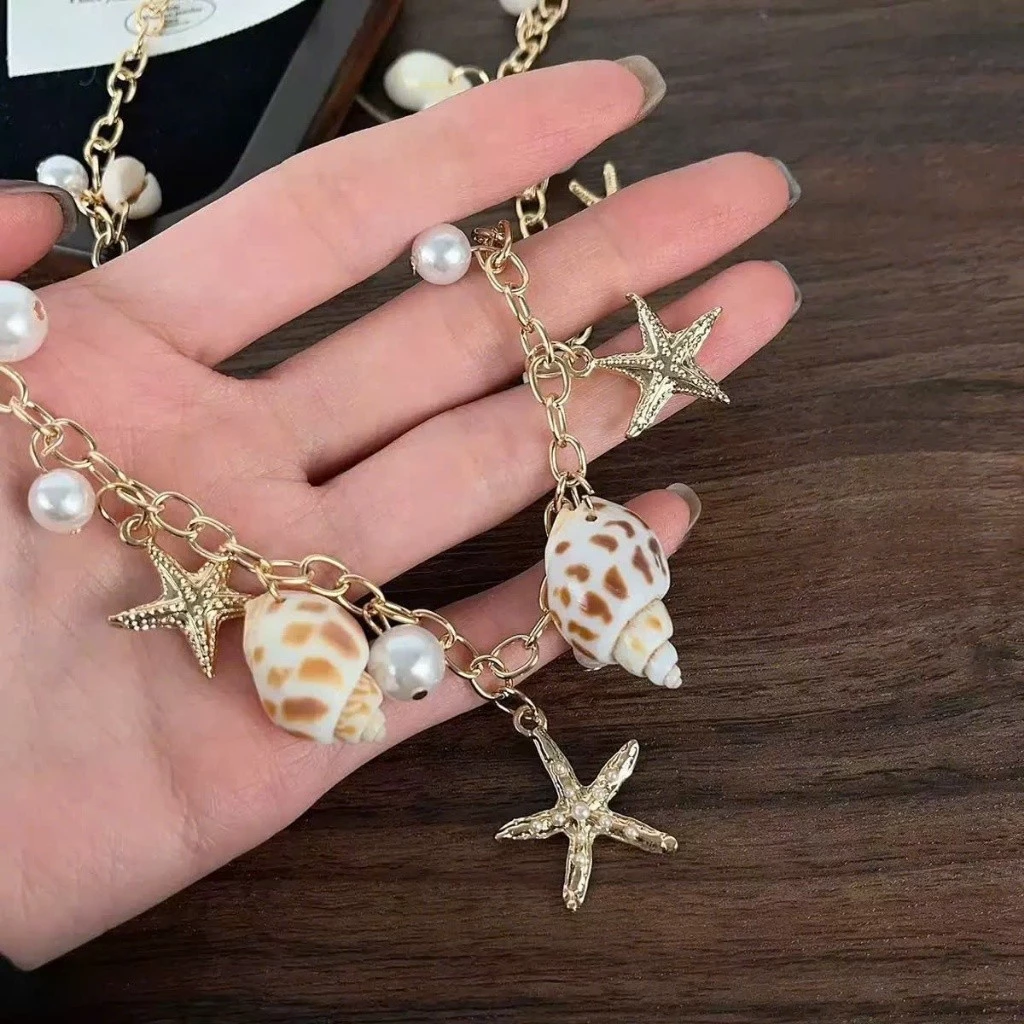 Bộ Sưu Tập Phụ Kiện Đeo Eo, Vòng Cổ Đi Biển Mùa Hè Cho Nữ, Vòng Đeo Đính Vỏ Sò Vỏ Ốc Cao Cấp ảnh 4