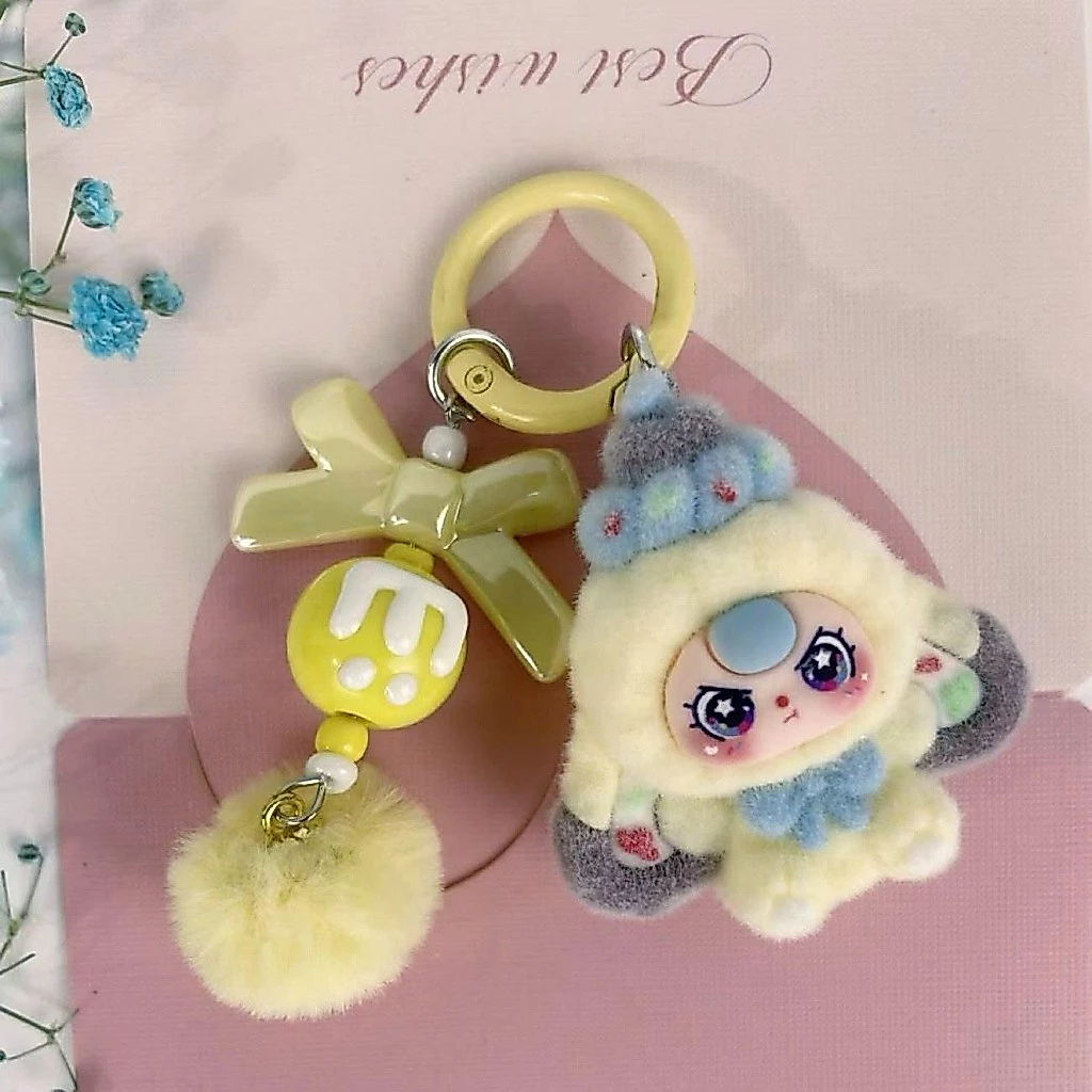 Móc Khoá Dây Charm Lông Thỏ, Móc Chìa Khoá Baby Three Cute Quà Tặng Phụ Kiện Túi Balo Siêu Dễ Thương. ảnh 4