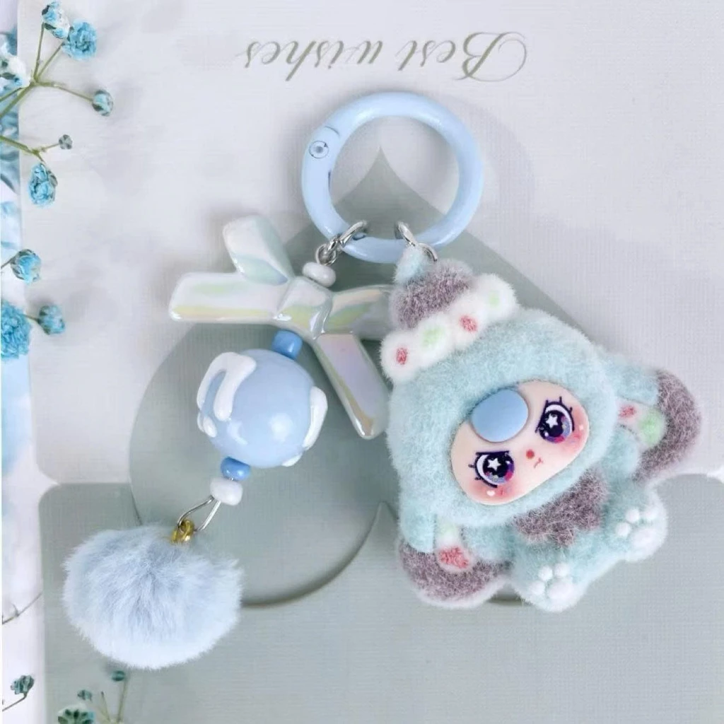 Móc Khoá Dây Charm Lông Thỏ, Móc Chìa Khoá Baby Three Cute Quà Tặng Phụ Kiện Túi Balo Siêu Dễ Thương. ảnh 3