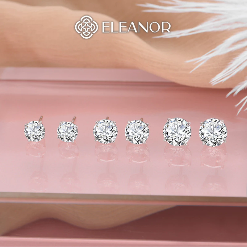 Bông tai nữ nụ đính đá chuôi bạc 925 Eleanor Accessories khuyên tai basic phụ kiện trang sức 3240 ảnh 3