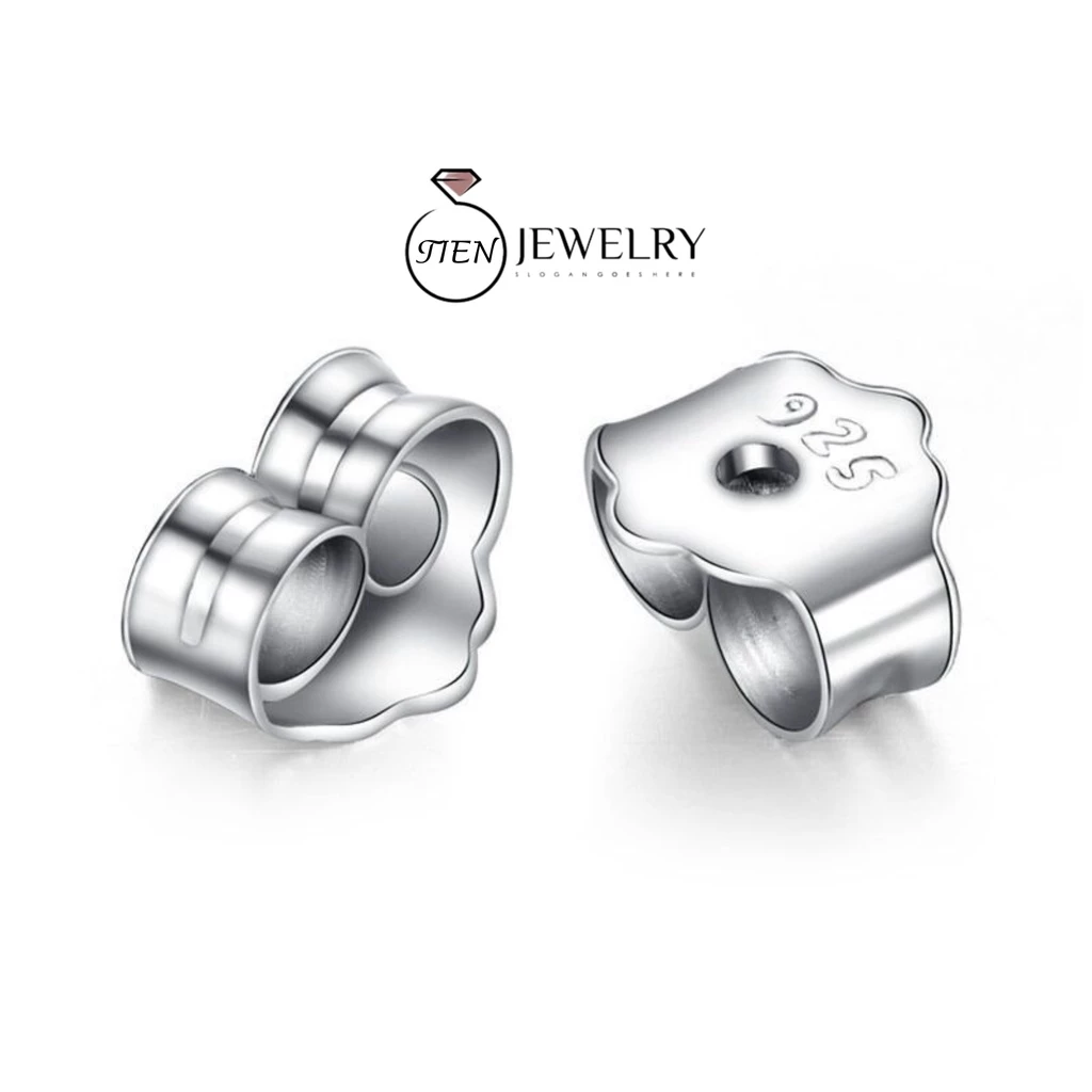 Chốt khuyên tai bạc 925 unisex phong cách Hàn Quốc, chốt bông tai dành cho nam và nữ - Tien Jewelry — quà lưu niệm Việt Nam