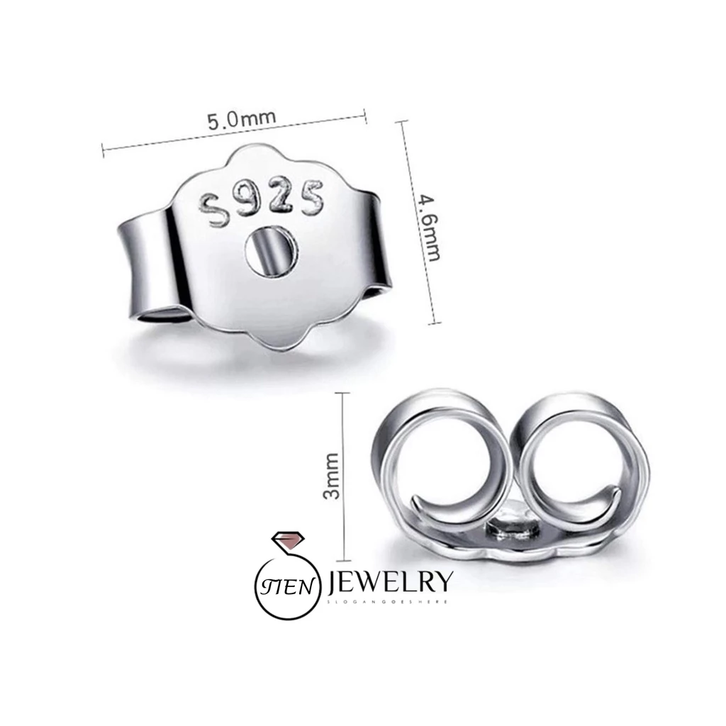Chốt khuyên tai bạc 925 unisex phong cách Hàn Quốc, chốt bông tai dành cho nam và nữ - Tien Jewelry ảnh 4