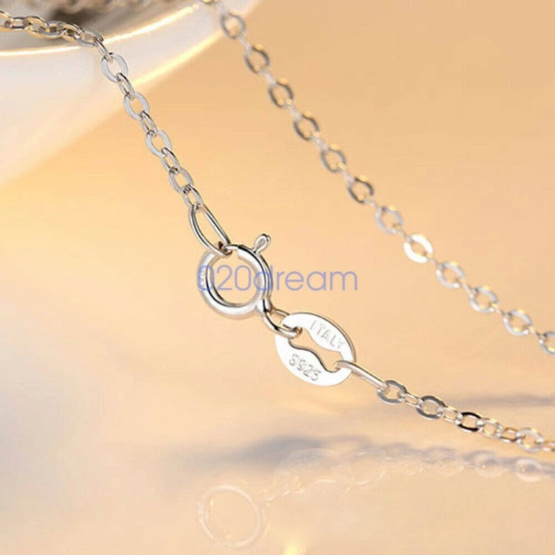 【Còn hàng】 100% Dây chuyền bạc 925 thật 40/45/50/55/60cm Thiết kế khác nhau Chuỗi trang sức thời trang Quà tặng ảnh 3