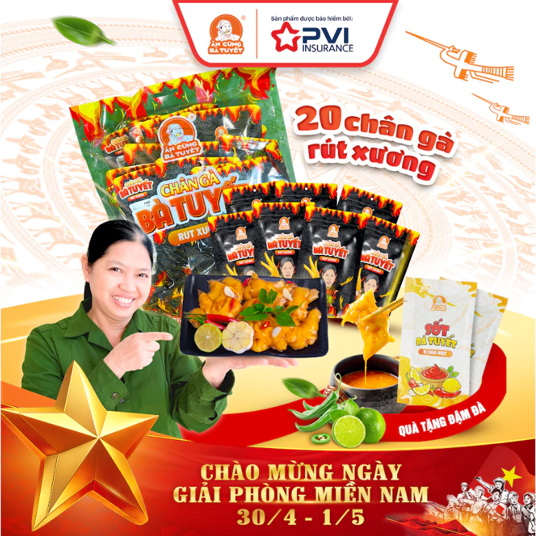 Combo 20 chân gà rút xương tê cay - ĂN CÙNG BÀ TUYẾT M28 ảnh 3