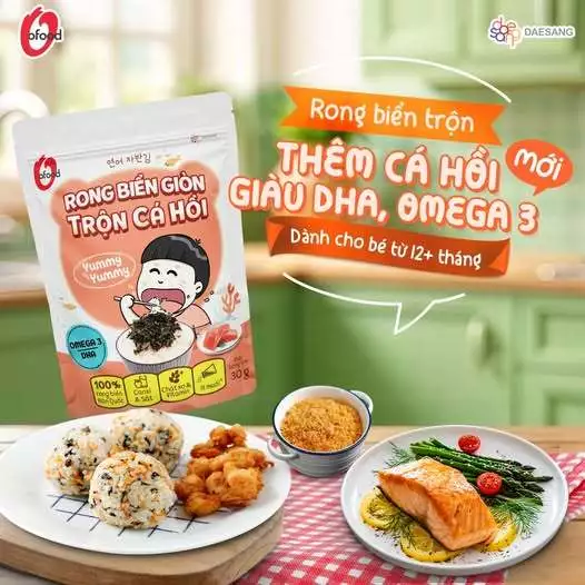 [O'Food] Rong biển giòn trộn khô gà, hải sản, hạt óc chó hạnh nhân, cá hồi, rau&hạt O'Food ảnh 4