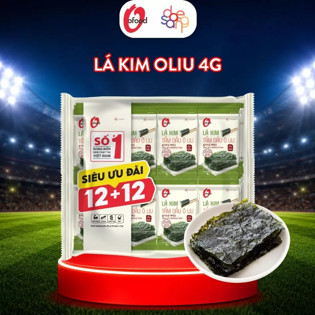 [PHIÊN BẢN 24 GÓI] Rong Biển Lá Kim O'Food Ô Liu 4G – Combo 12+12 – Ăn Liền Healthy ảnh 4