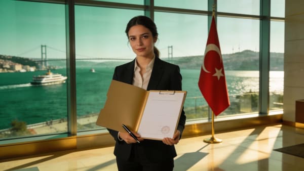 Yabancı, Türkiye'de çalışma izni için belgeleri hazırlıyor