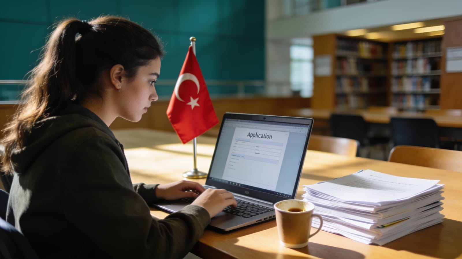 Uluslararası öğrenci, Türkiye'de öğrenci ikamet iznini uzatmak için belgeleri hazırlıyor