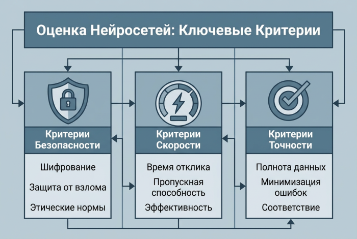 Инфографика с параметрами оценки искусственного интеллекта для школьников