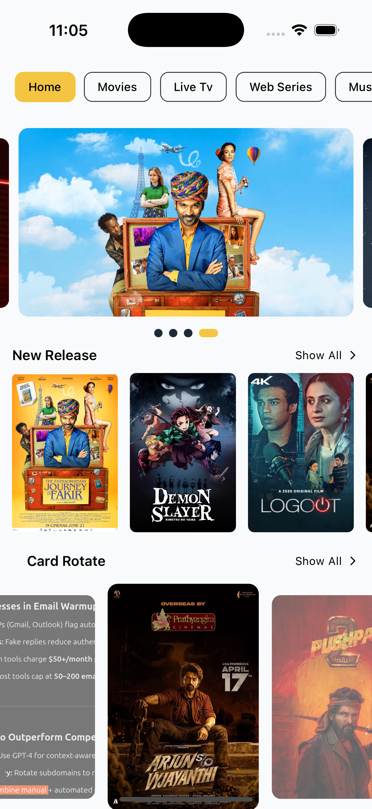 Content Section Start Light
