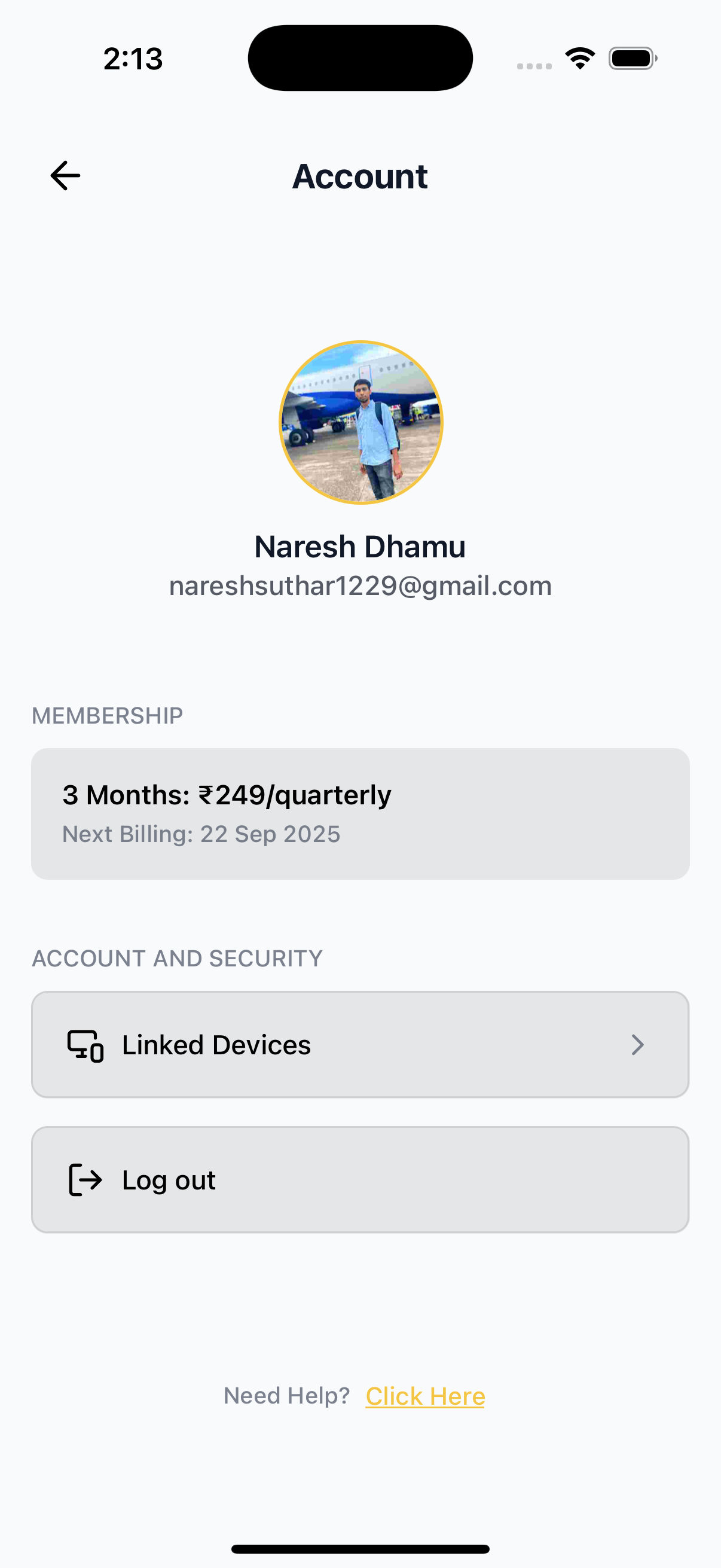 AccountScreen Light Preview