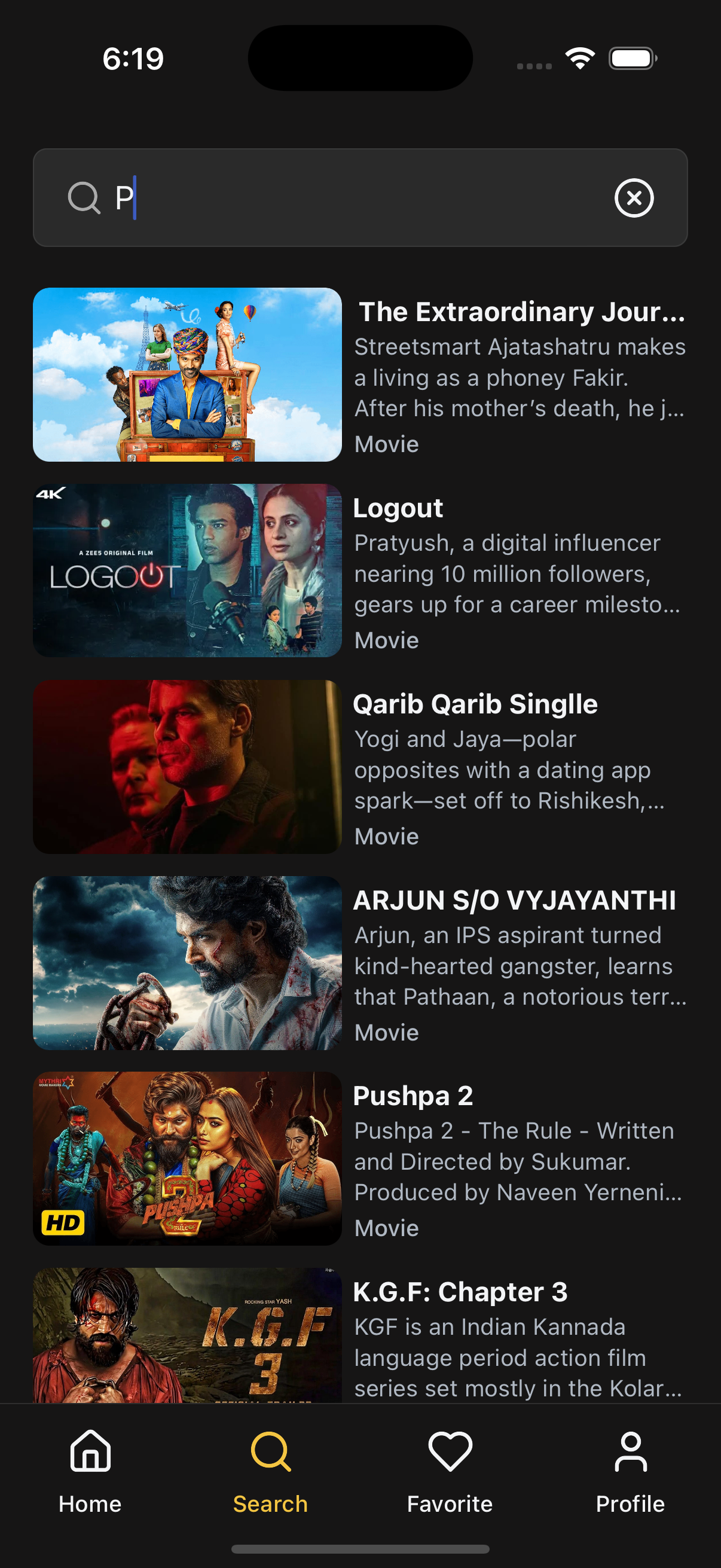 Search Results Dark