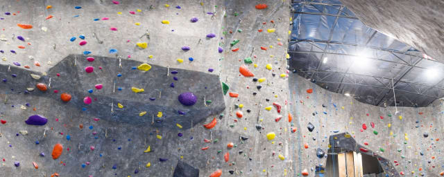 climbing wall interior — Boulderdash San Fernando Valley, from its own website