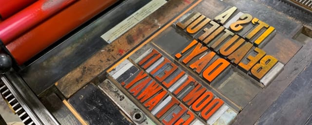 printing press equipment with letterpress type — International Printing Museum, from its own website