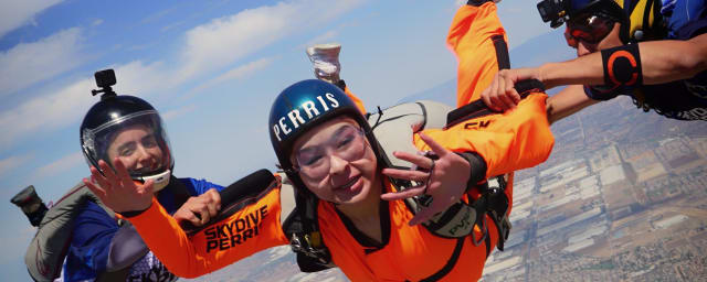 skydiving action photo — Skydive Perris, from its own website