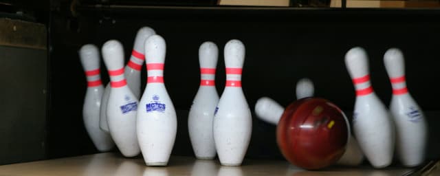 bowling lane action shot — Three Palms Avalon Arcade, from its own website